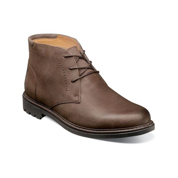 FLORSHEIM Mens Brown Field Round Toe Block Heel Leather Chukka Boots 8.5 M - Picture 1 of 4